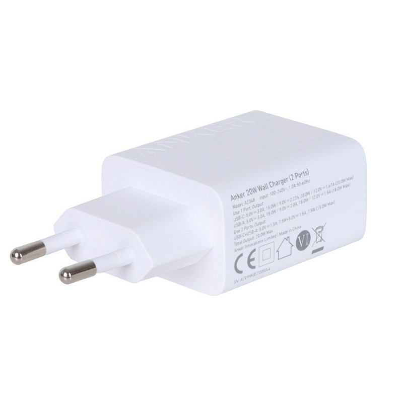 شارژر دیواری انکر B2348K21 توان 20 وات به همراه کابل USB-C