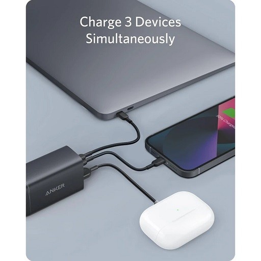 شارژر دیواری انکر مدل A2667 با یک خروجی USB و دو خروجی USB-C توان 65 وات