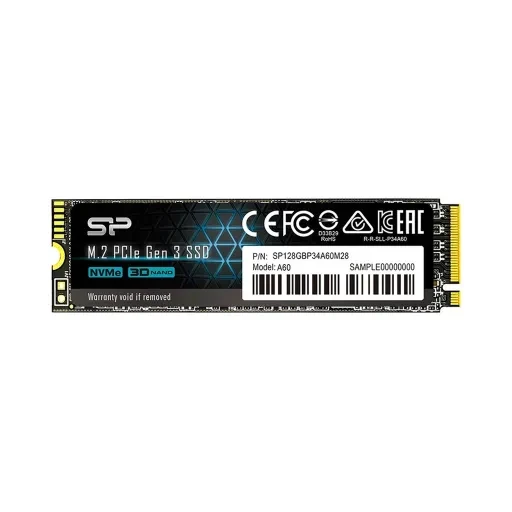 حافظه اس اس دی اینترنال سیلیکون پاور مدل A60 ظرفیت 128 گیگابایت رابط NVMe فرم فکتور M.2