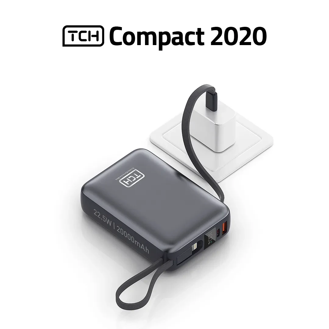پاوربانک تی سی اچ Compact 2020 توان 22.5 وات و ظرفیت 20000 میلی آمپر ساعت