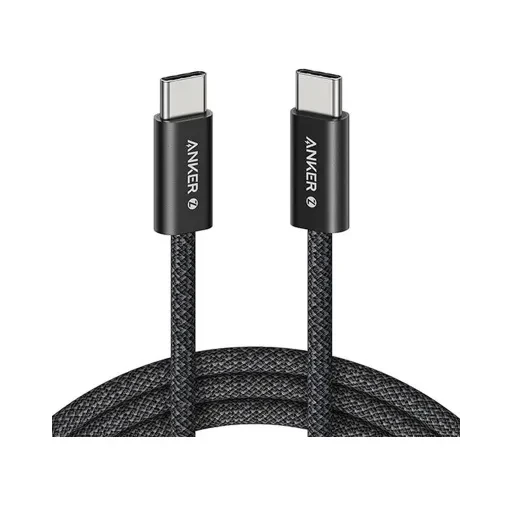 کابل شارژ کنفی USB-C به USB-C انکر مدل Zolo Cable Fast Charging A8060 توان 240 وات طول 1.8 متر
