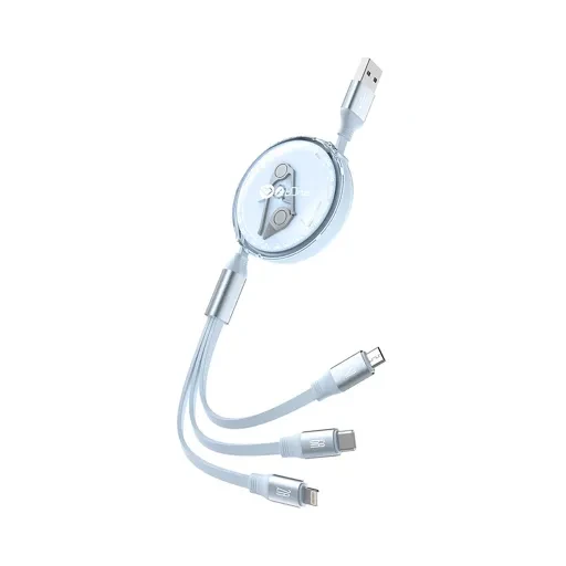 کابل تبدیل USB به USB-C / microUSB / لایتنینگ پرووان PCC118R جریان 2.4 آمپر طول 1.1 متر