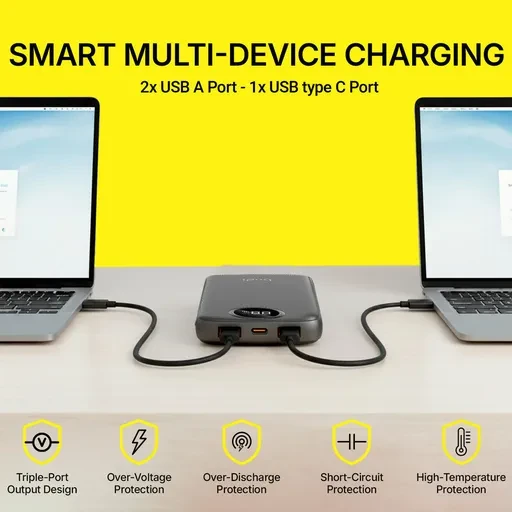 پاوربانک بودی مدل Budi PB820B1 ظرفیت 10000 میلی آمپر ساعت و توان 22.5 وات